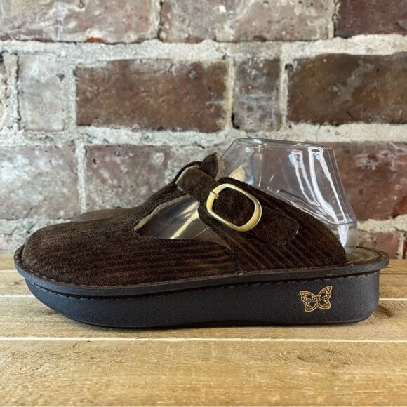 Alegria Classic Capt Corduroy Brown Mule Slip On Wedge Sz Sz 10** - Picture 8 of 9